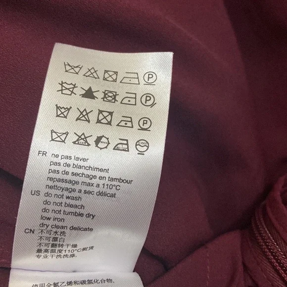 Sandro NWOT Helian Lace Long Sleeve Bordeaux Dress Size 38 - Picture 10 of 11